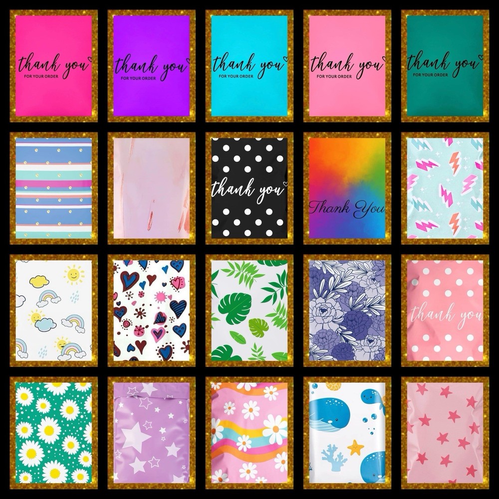 Poly Mailers 6x9 50 UNIQUE DIFFERENT DESIGNS