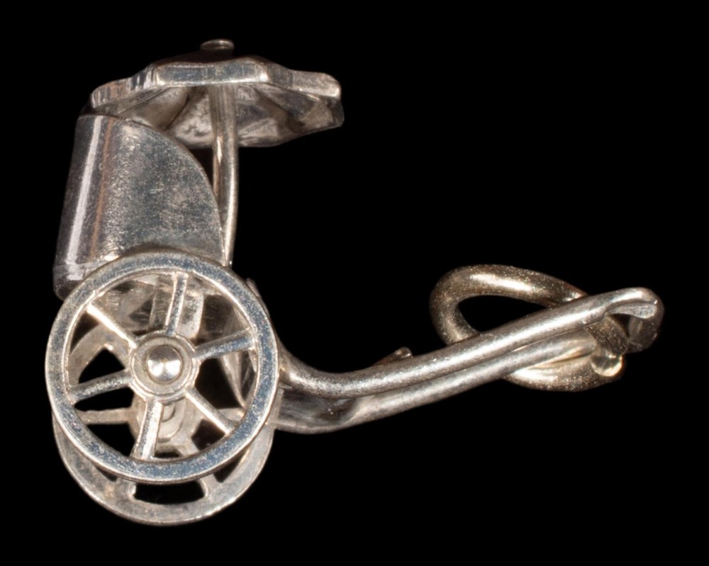 Sterling Silver Rickshaw Carriage Pendant Charm