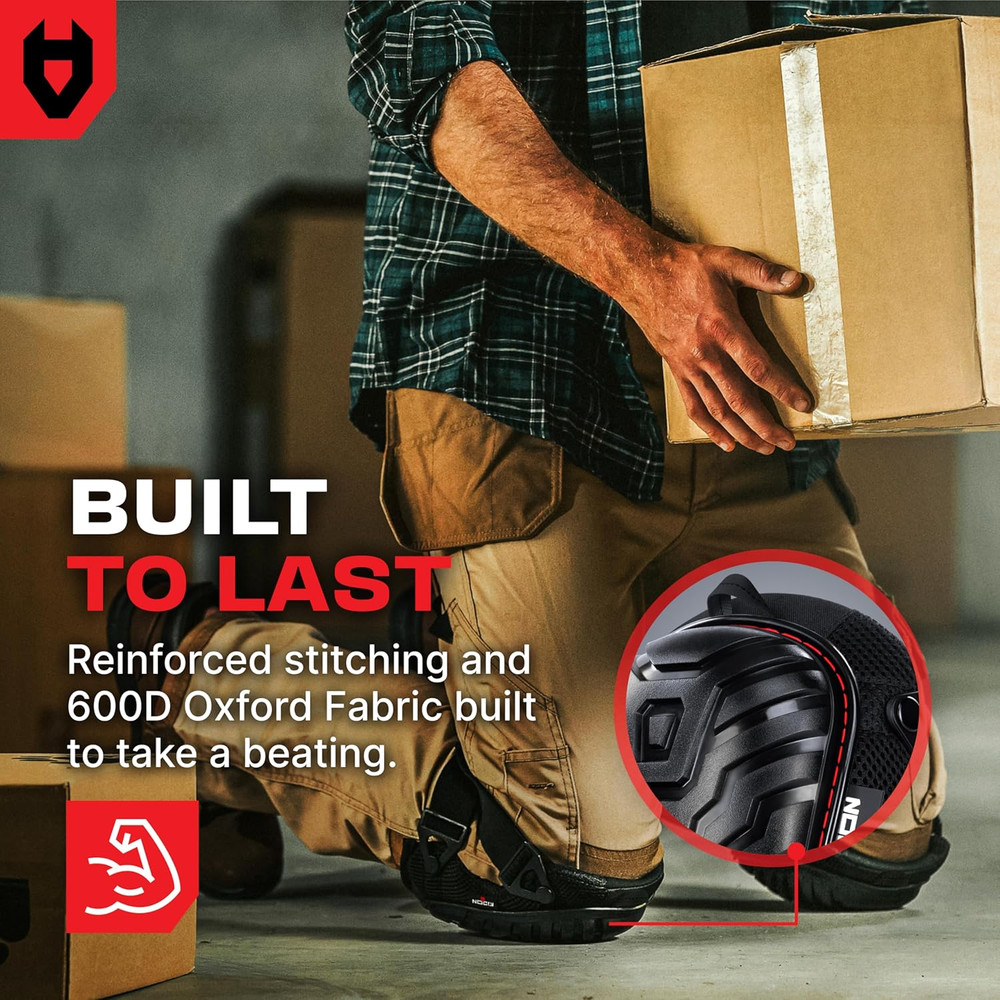 Heavy Duty Gel Knee Pads with Adjustable Straps for Construction Work