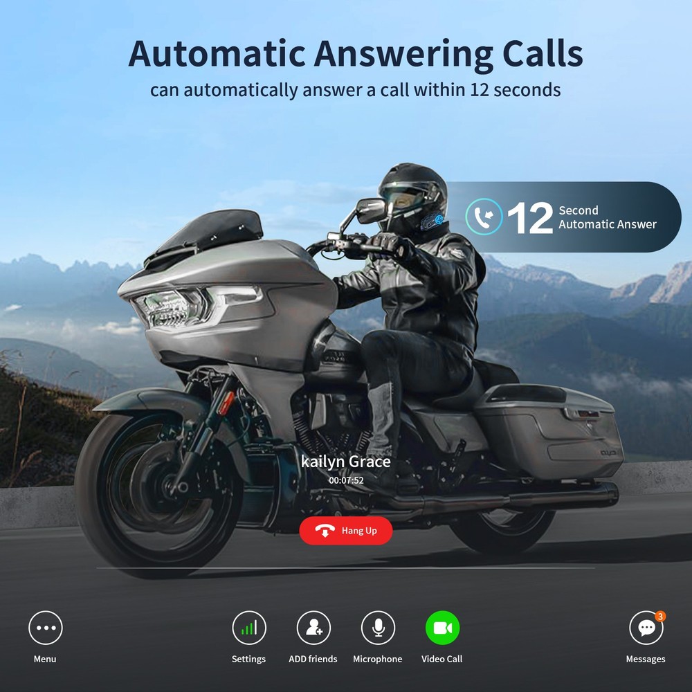 FX 60C Motorcycle helmet Bluetooth Camera Intercom 10Way Music Share 4K Dash Cam