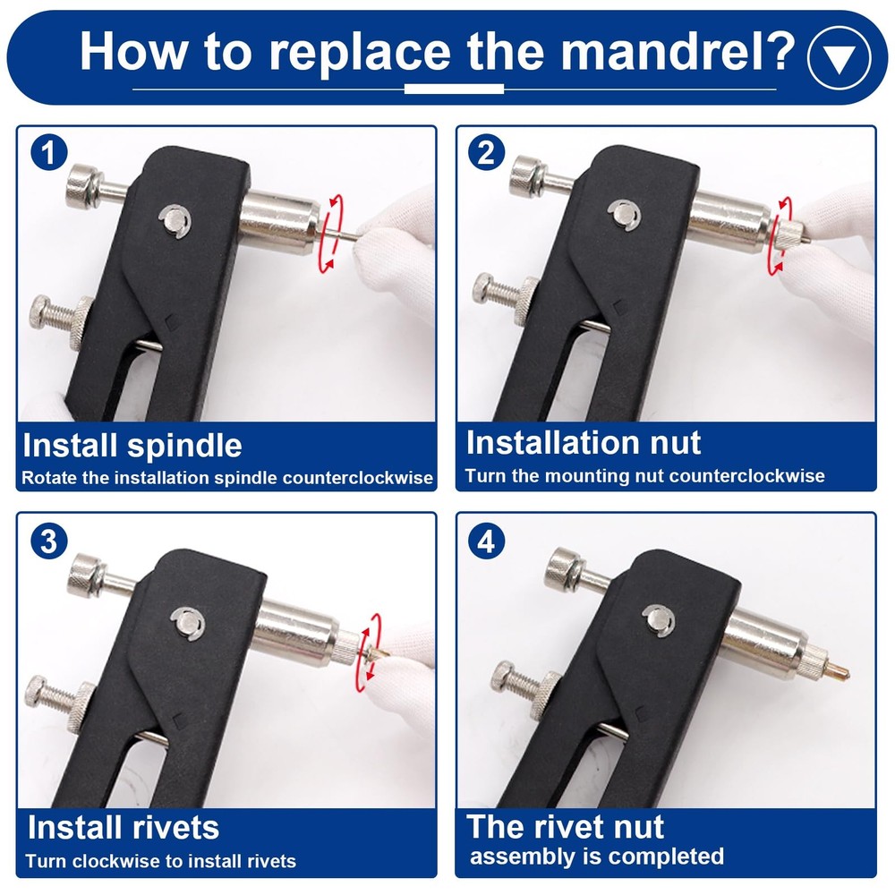 Tnisesm 452Pcs Rivet Nut Tool 7 Size Nutsert Kit