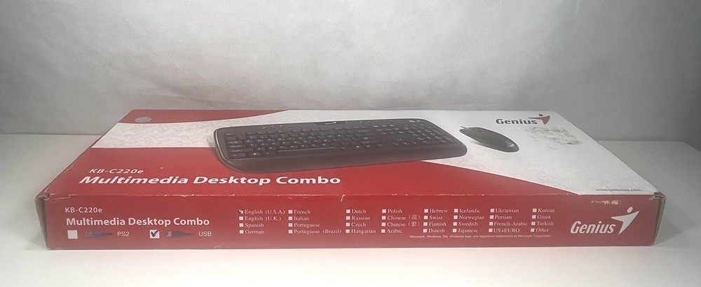 Genius KB-C220e Multimedia Desktop Wired Keyboard Combo 31330185100 New