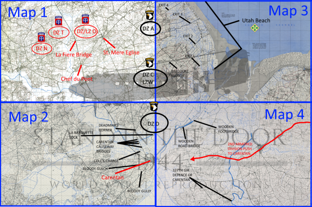 WW2 Normandy D-Day map 1 Ste Mere Eglise
