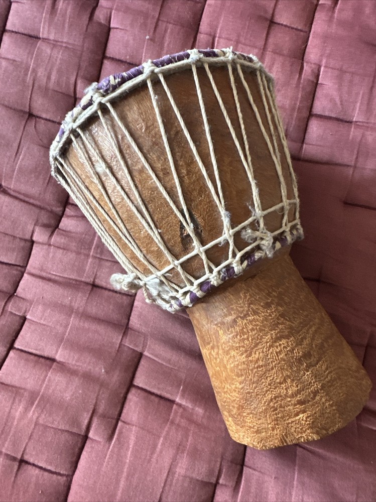 authentic handmade african drum 9x6x4. small dejembe.