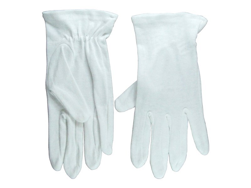 Gloves-Usher Solid White Cotton-Small