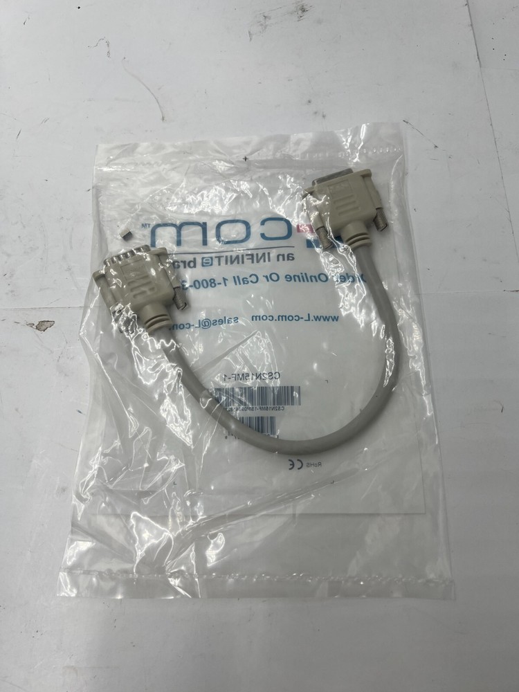 (QTY 2) L-Com CS2N15MF-1 Computer Cable, D Sub 15 Position Plug Light Gray