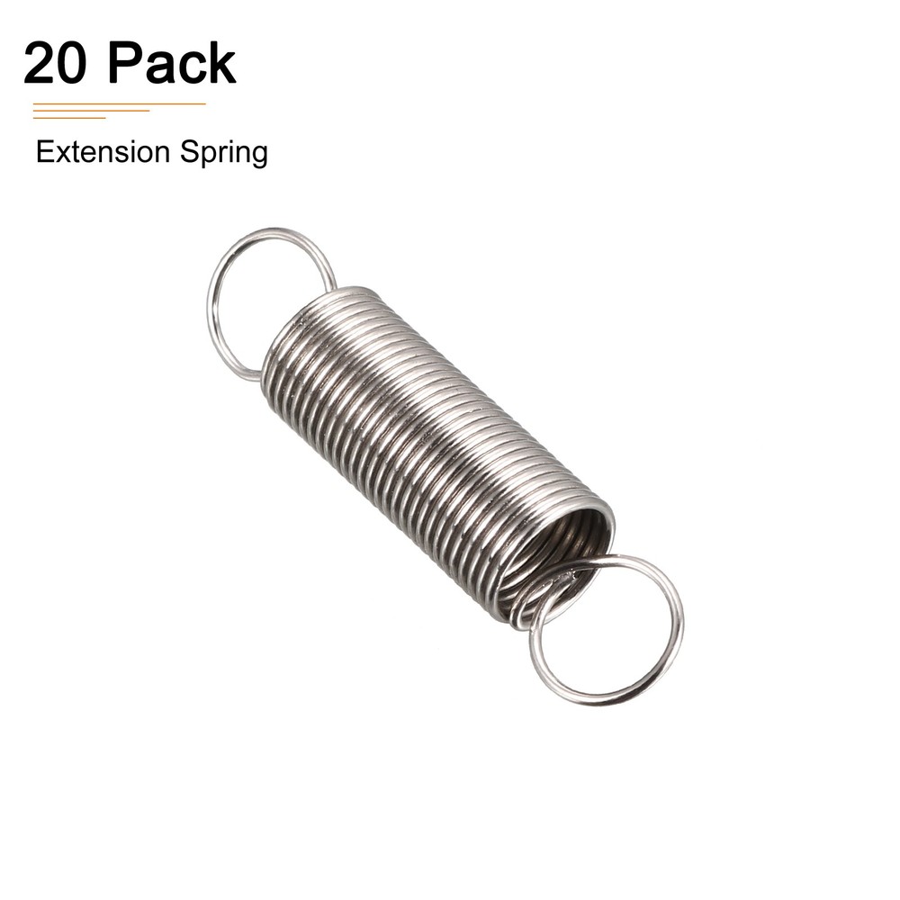 20Pack 0.5x6x25mm(WxODxL) Extension Spring Extended Compressed Spring Silver