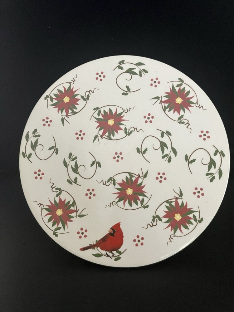 Temptations Special Edition Classic 9.75” Round Cake Plate - Cardinal Design!