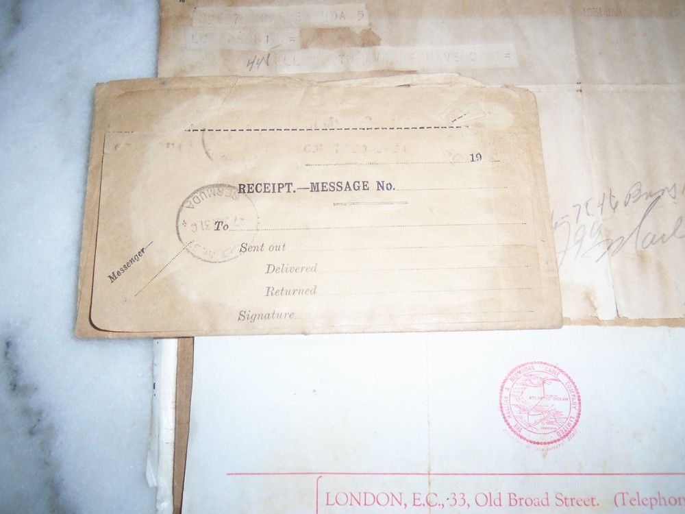 1939 Telegram To General Doolittle From Bermuda LOOK!