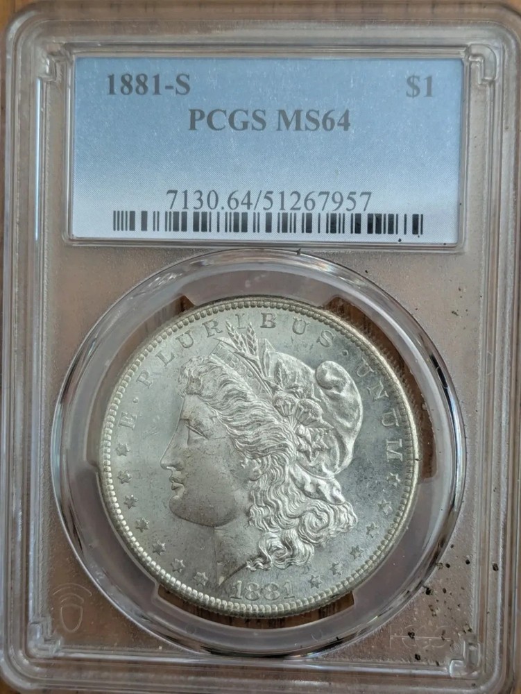 1881 S Morgan Silver Dollar PCGS MS-64