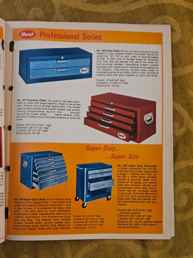 1970s Huot GLY-DEX Tool Storage Catalog