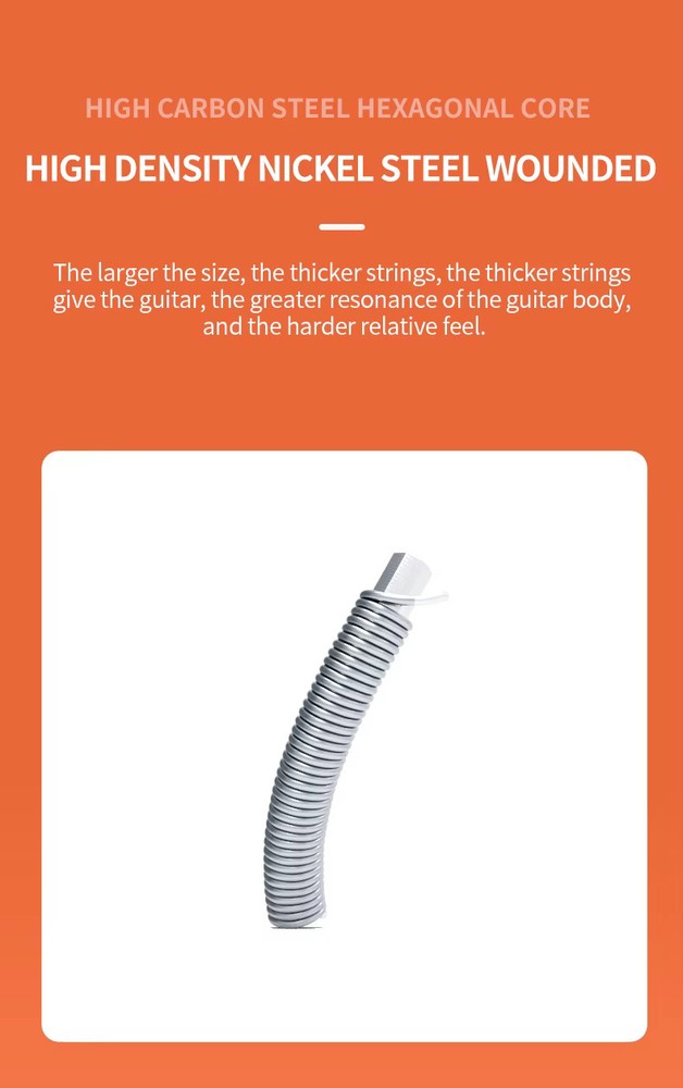 6 Strings Banjo Strings Nickel Alloy Wound Hexagonal Steel Core Rust Resistant S