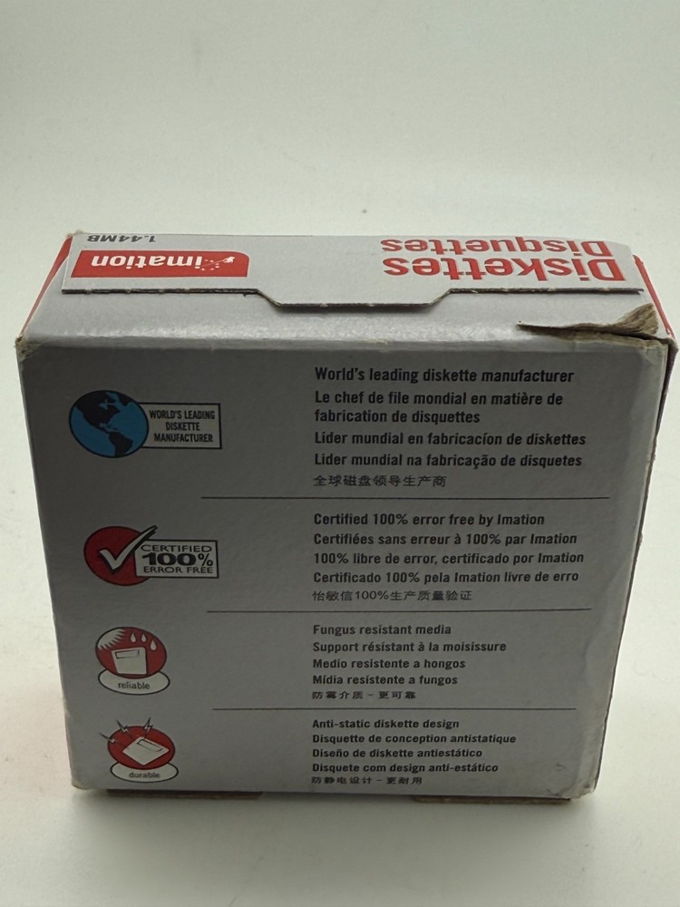 10-Pack Imation Diskettes IBM Formatted 2HD 1.44 MB, New