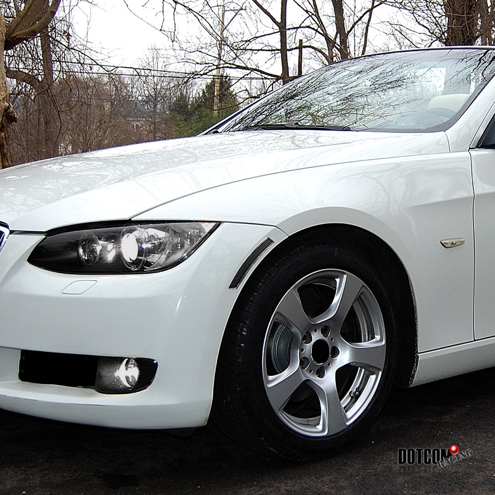 Fit 07-09 BMW E92 3-Series Coupe Front Black Reflector Bumper Side Marker Lights