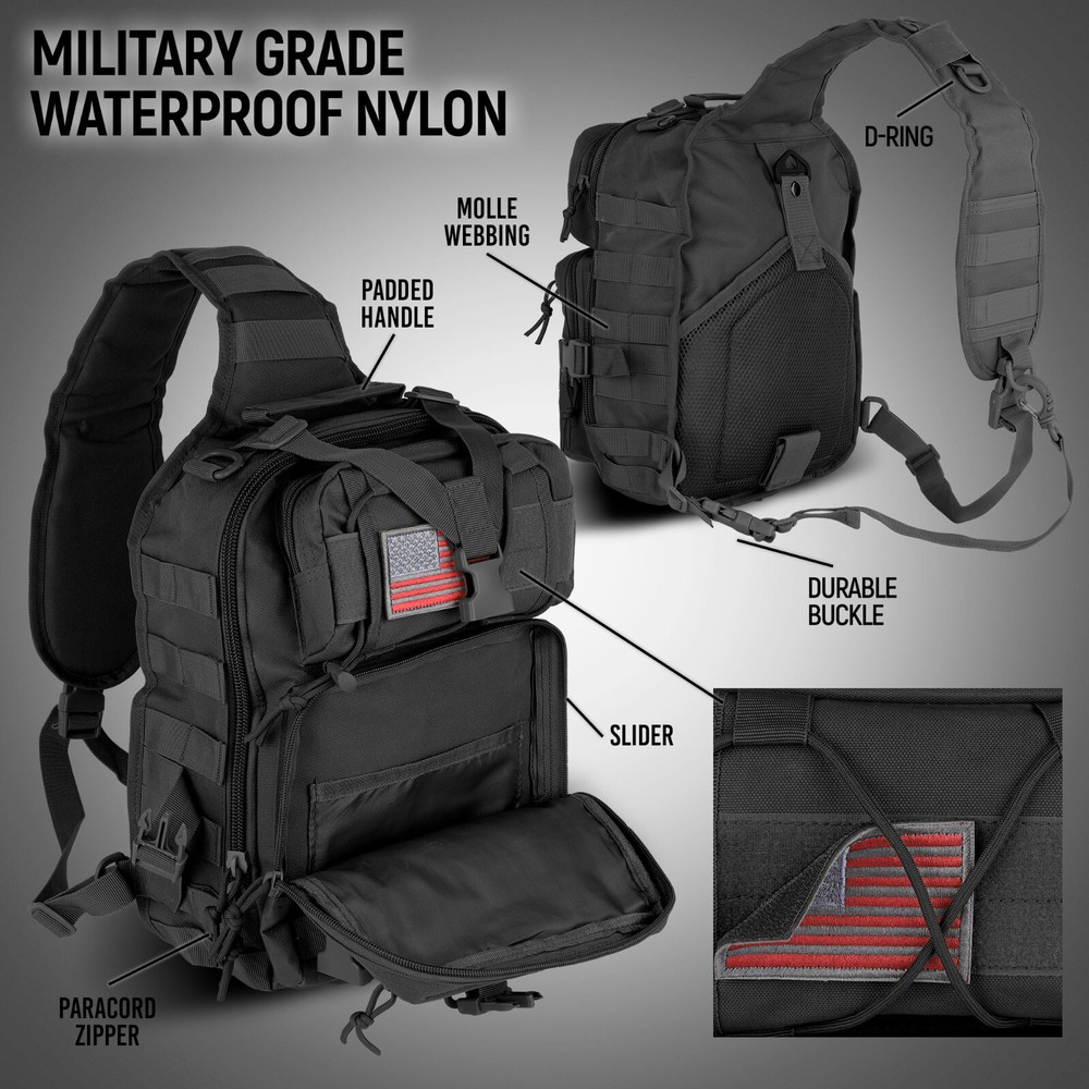 Tactical Sling Bag Pack Range Bag Military Rover Assault Shoulder Backpack Molle