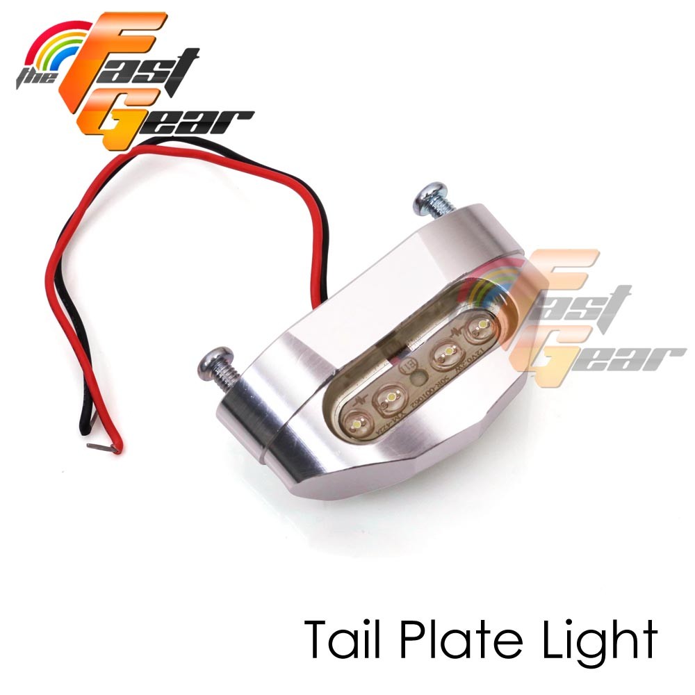 For Motorcycle Rear Silver LED Tail Tidy number Plate Bracket Light
