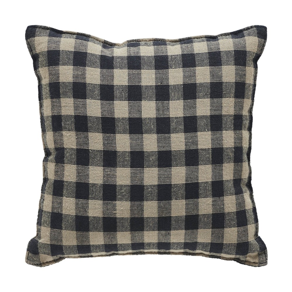 VHC Brands Black Check Star Pillow 6x6