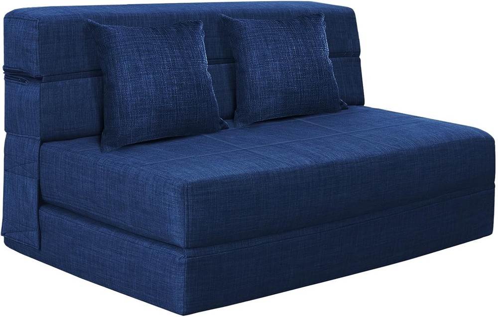 Folding Sofa Bed Single Size W/ Pillow Memory Foam Convertible Sleeper Chair