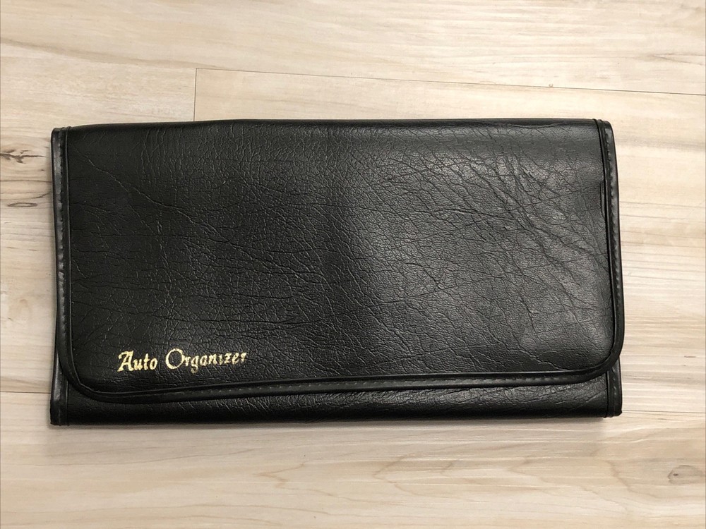 Vintage Leather Swank Auto Organizer Snap Case
