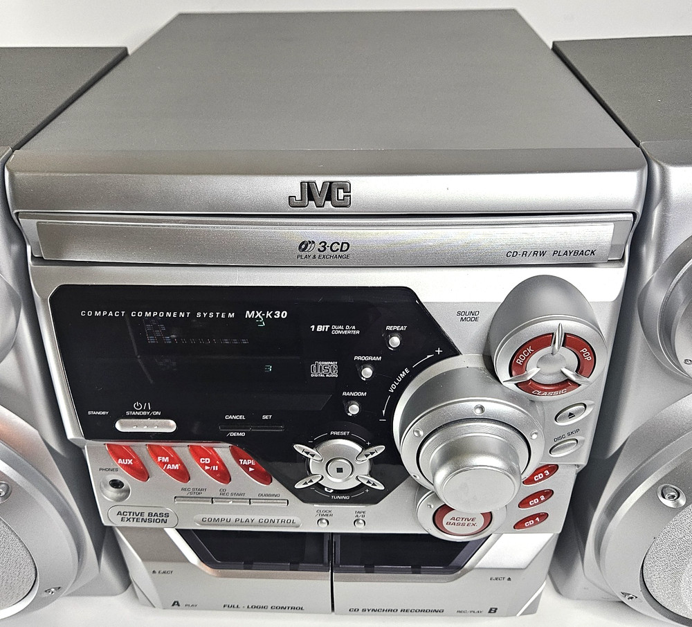 JVC Compact Component System MX-K30 Stereo Cassette Bass. Tested.