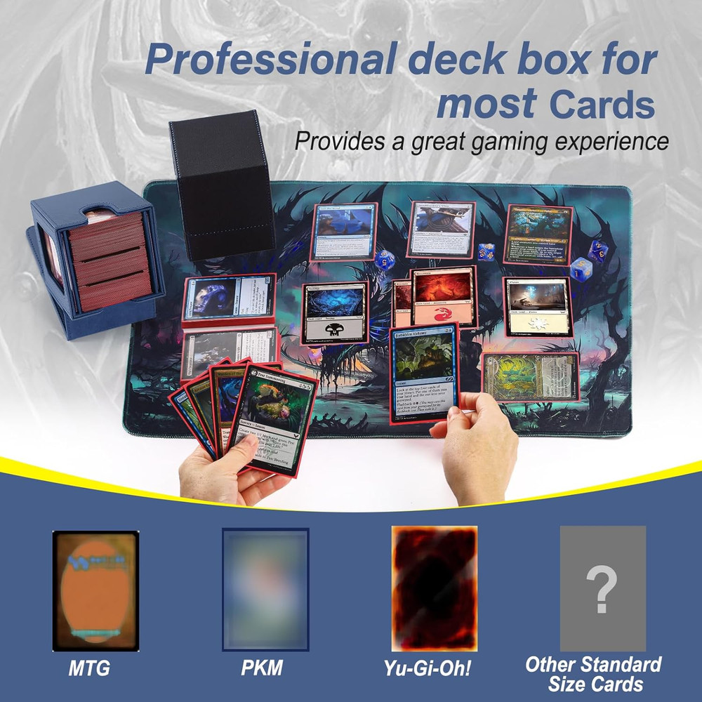 MTG Deck Box, Double Display Window MTG, Commander Deck Box Fits 120+ Single Sle