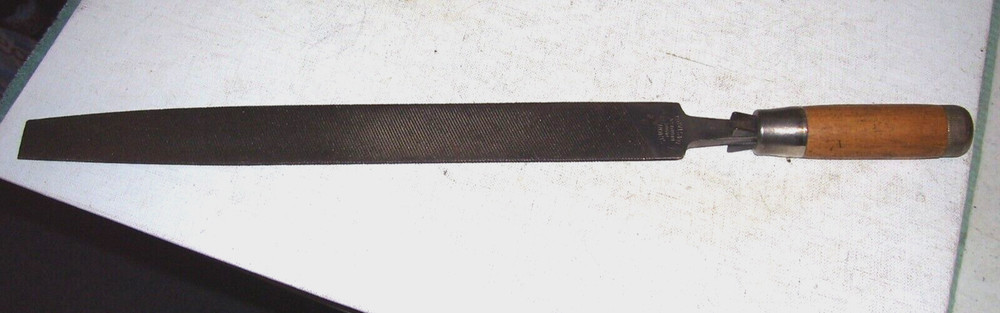 SIMONDS Half Round 14" Long Bastard Single Cut File Made in USA, W/Handle