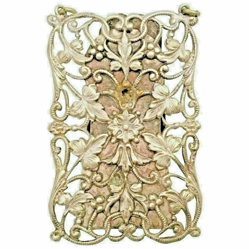 Beautiful  Antique  Ornate Flora Silver Clip