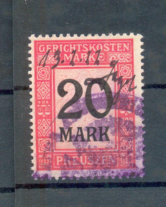Dr-Weimar Revenue Stamp 20Mk Used (75558)