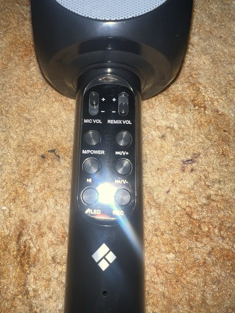 Tech Solutions LED Bluetooth Karaoke Studio Wireless Mic With Speaker Black