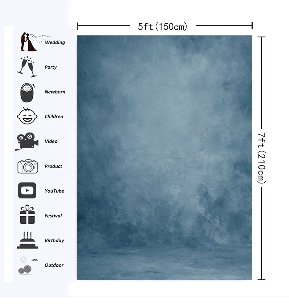 Blue Solid Abstract Backdrop Photography Headshots Professional Background 5x7ft