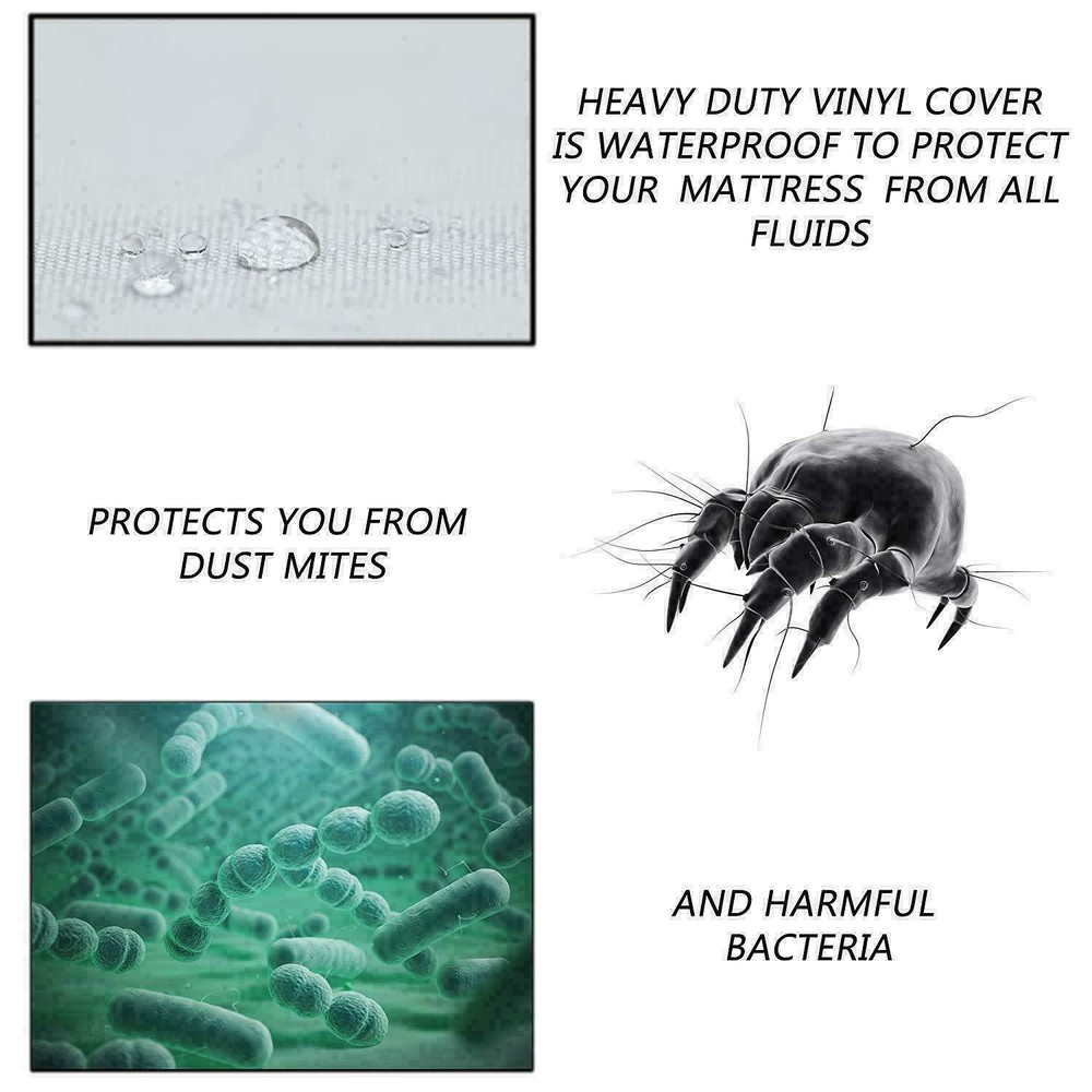 Vinyl Mattress Protector-Waterproof & Dust Mite Proof Durable Cover- Full Size
