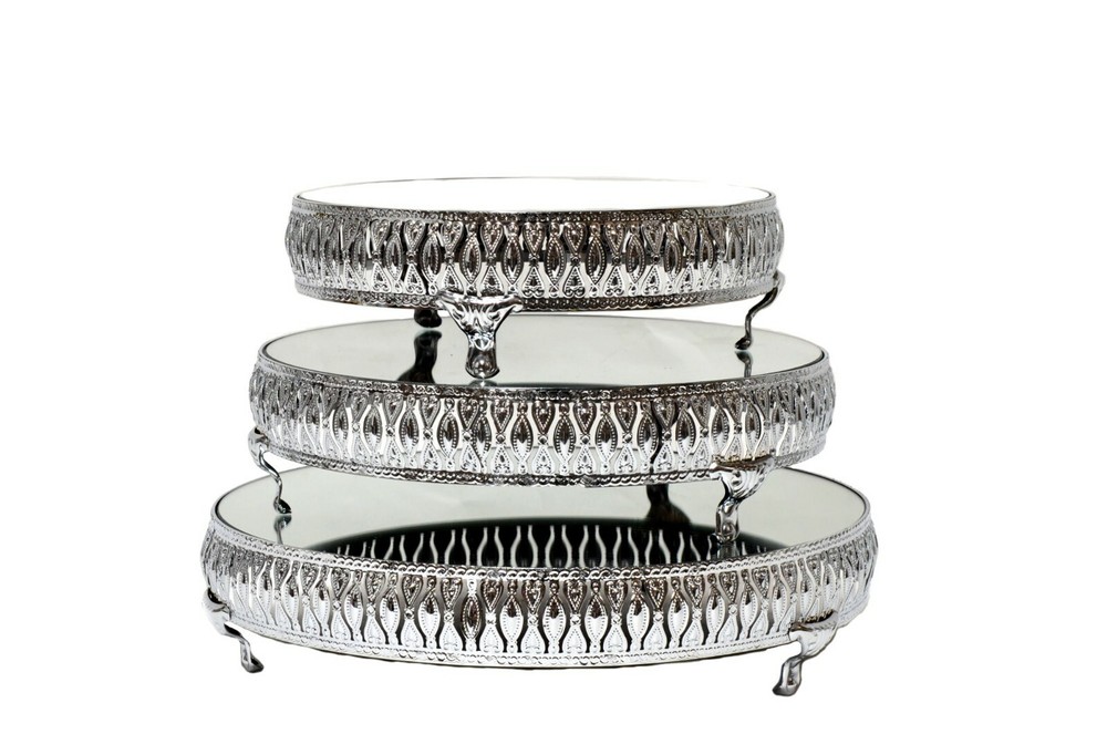 Wedding Cake Stand Mirror Top 3 Pieces Set