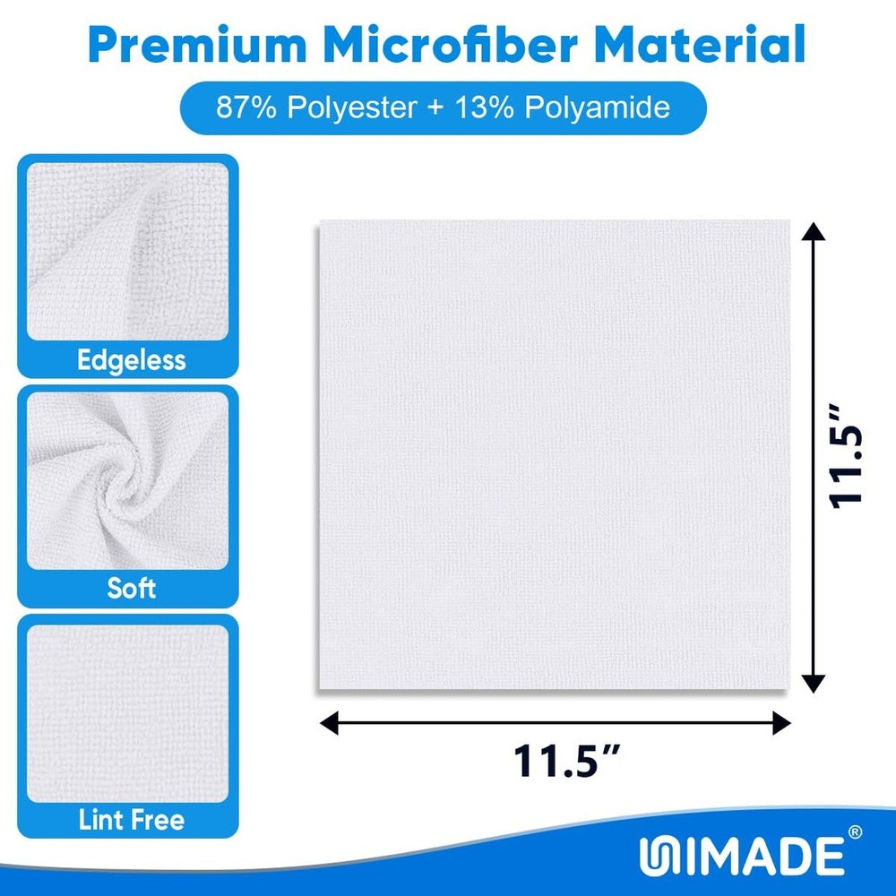 UNIMADE Microfiber Cleaning Cloth, 20 Pack Reusable Microfiber Towels for Car...