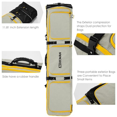 Roller Snowboard Bag with Wheels Adjustable Length… Light Brown