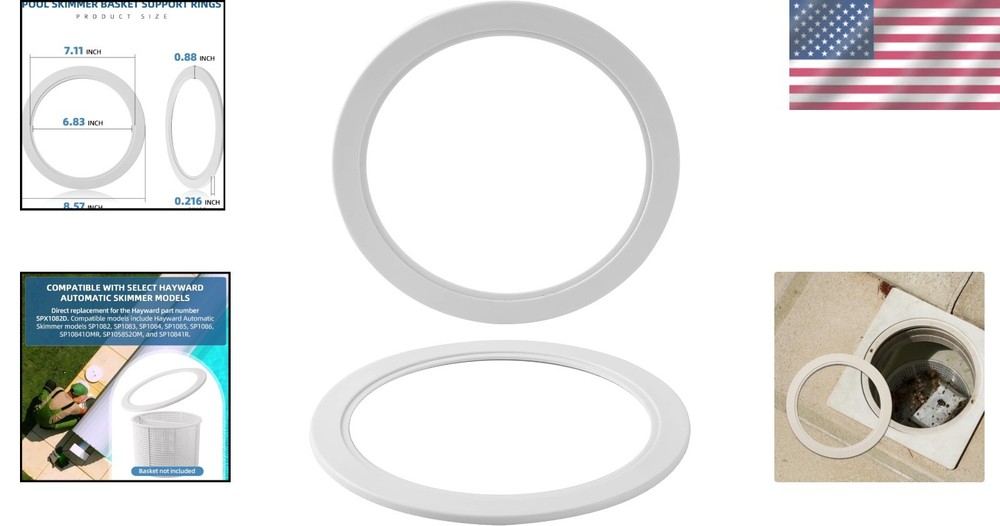 2-Pack Replacement Skimmer Basket Support Rings for Optimal Hayward Efficiency