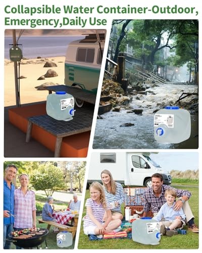 2 Pack 5.3 Gallon Collapsible Water Container Camping Water Container with