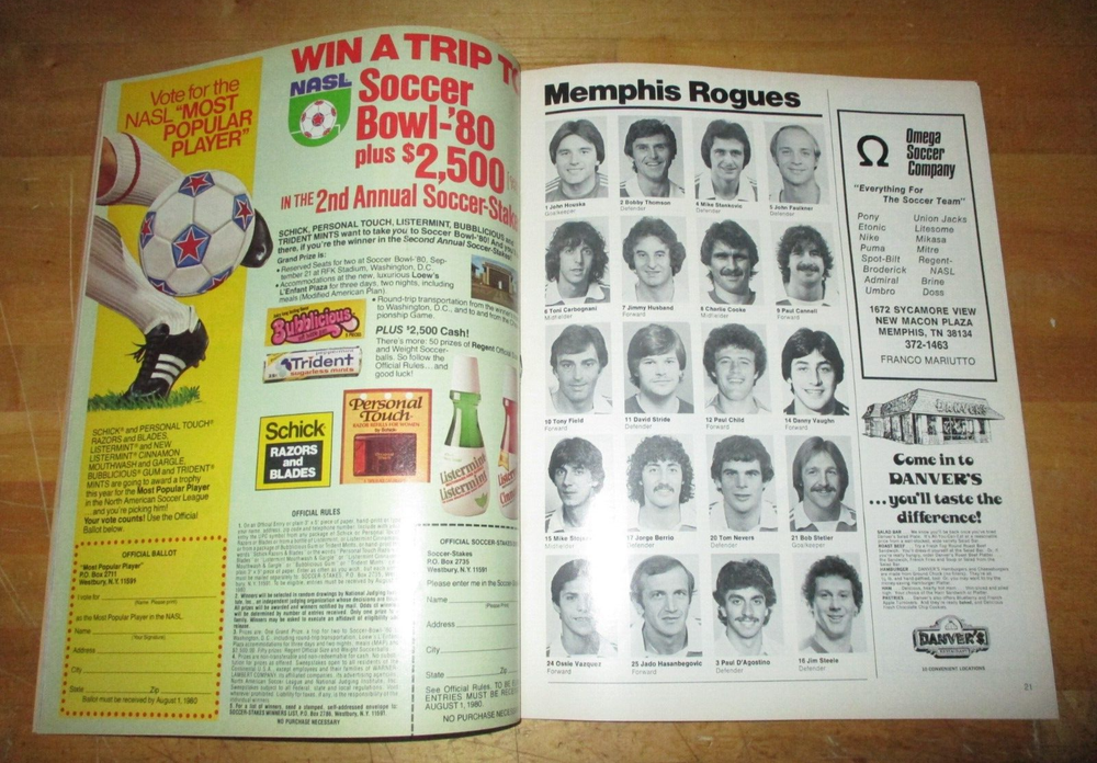 1980 Memphis Rogues Program vs. Edmonton - 5/27/1980 Game