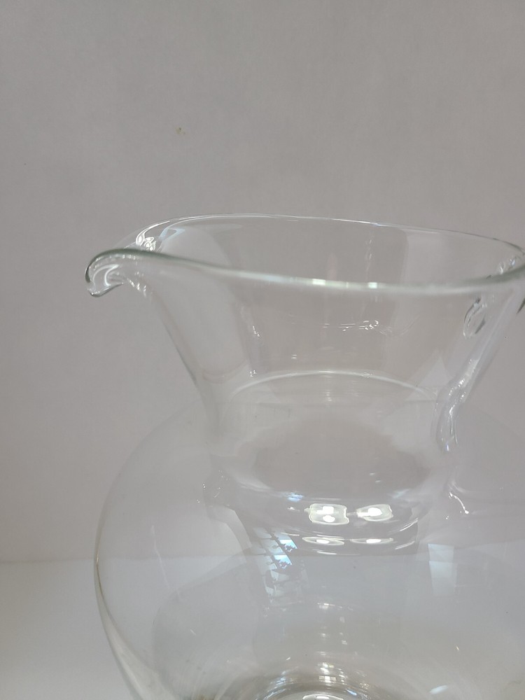 Vintage Hand Blown Clear Glass Pitcher