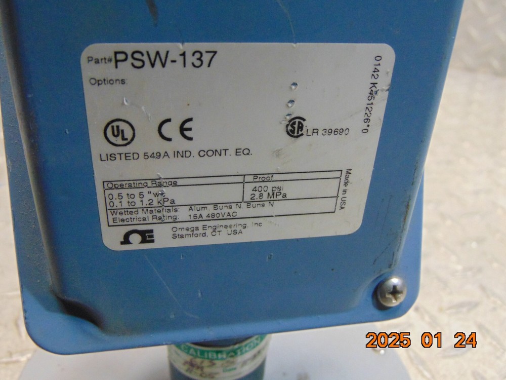 OMEGA ENGINEERING PSW-137 PRESSURE SWITCH