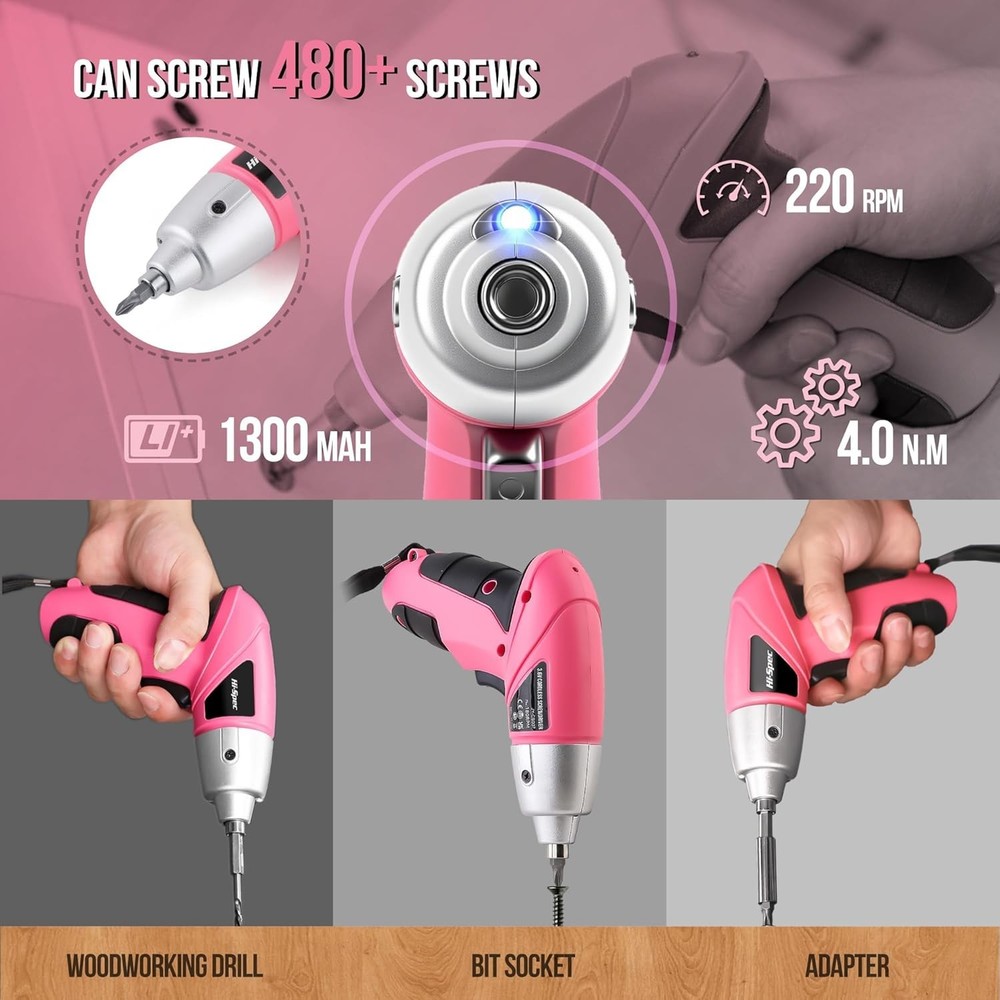 Lightweight 3.6V Electric Screwdriver with 26 Bits - Ideal for Small Projects