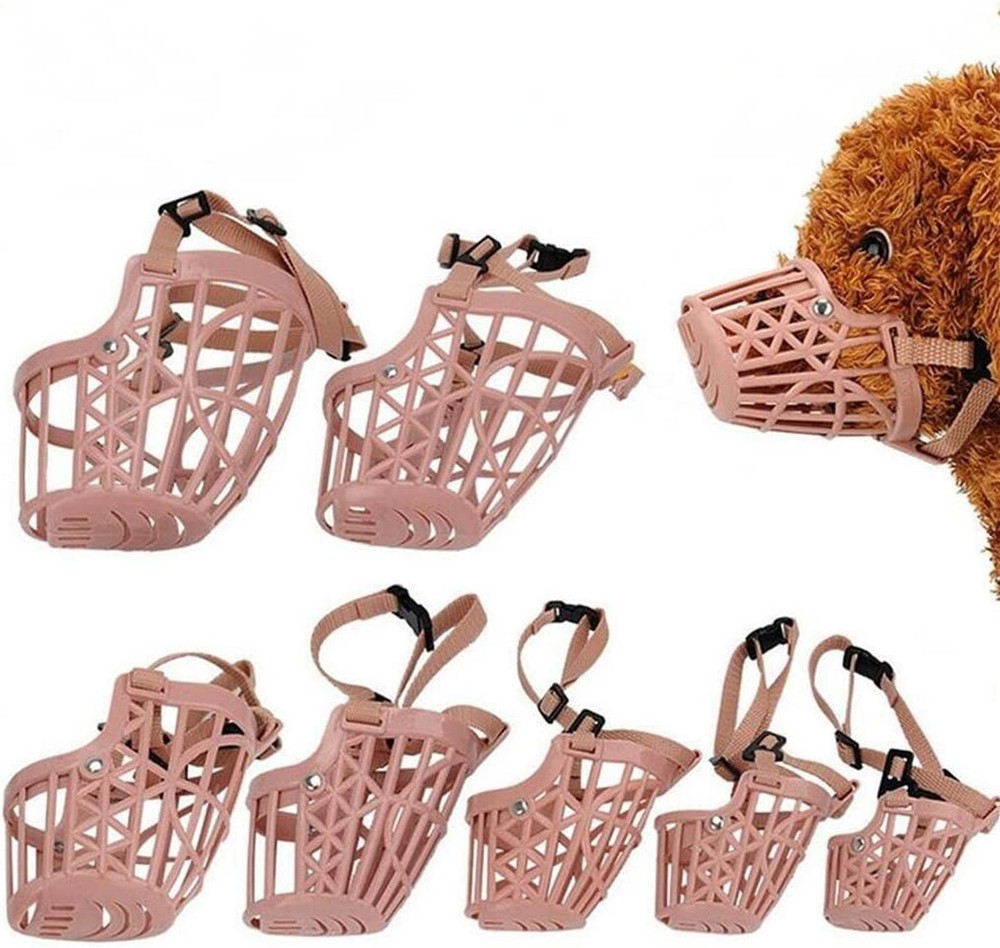 7pcs/Set Softness Plastic Dog Muzzle, Anti Bite Adjustable Pet Basket, Dogs T...