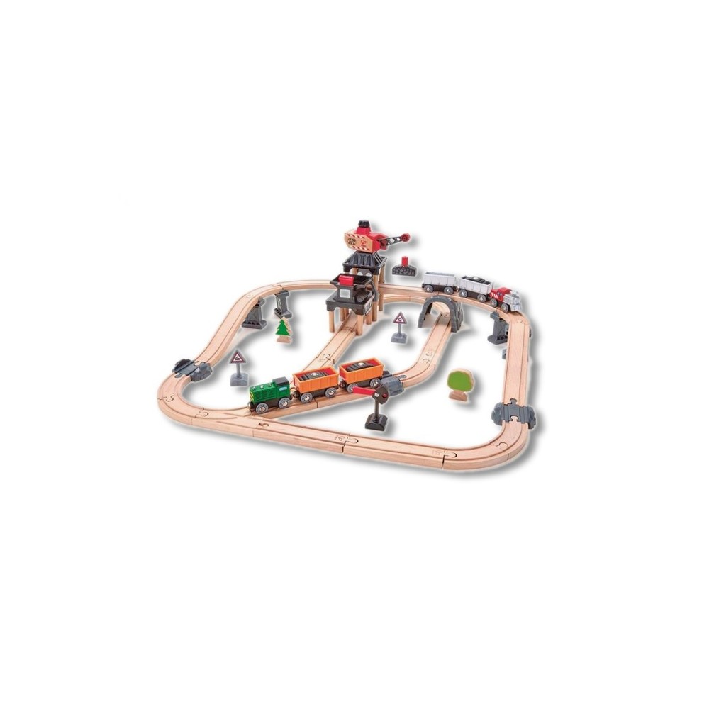 HAPE Mining Loader Set Wood Assorted 64 pc E3756
