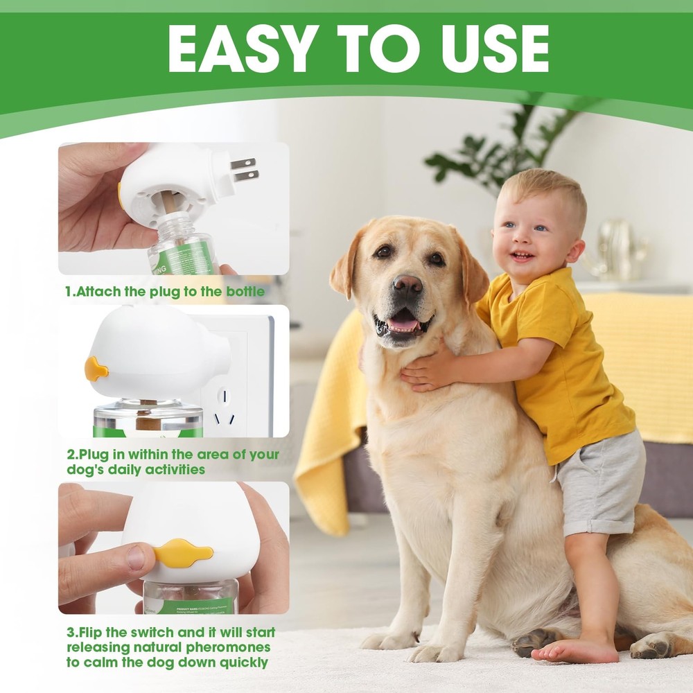 Dog Calming Diffuser Pheromone Dog Peeing Diffuser, 1 Plug in+ 1 Pack 45ml Tr...