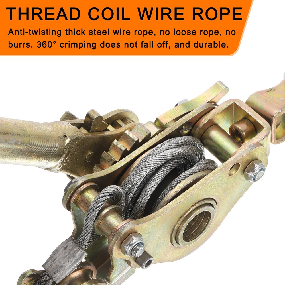 Come Along Winch,1 Ton Winch,Hand Cable Puller with 2 Hooks 1 Pcs