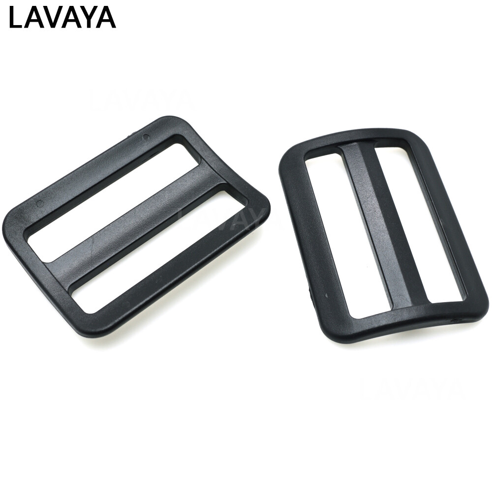 2pcs/pack Pack 55mm Plastic Tri-Glide Slider Adjustable Buckle Black