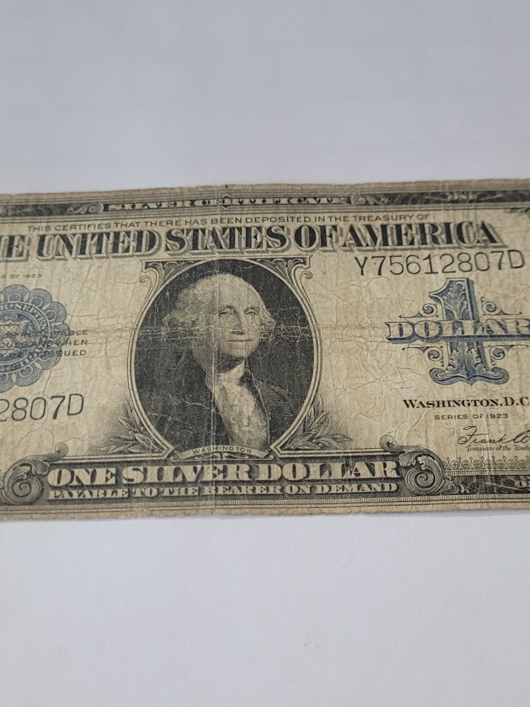 1923 LARGE SIZE SILVER CERTIFICATE BLUE SEAL circulated