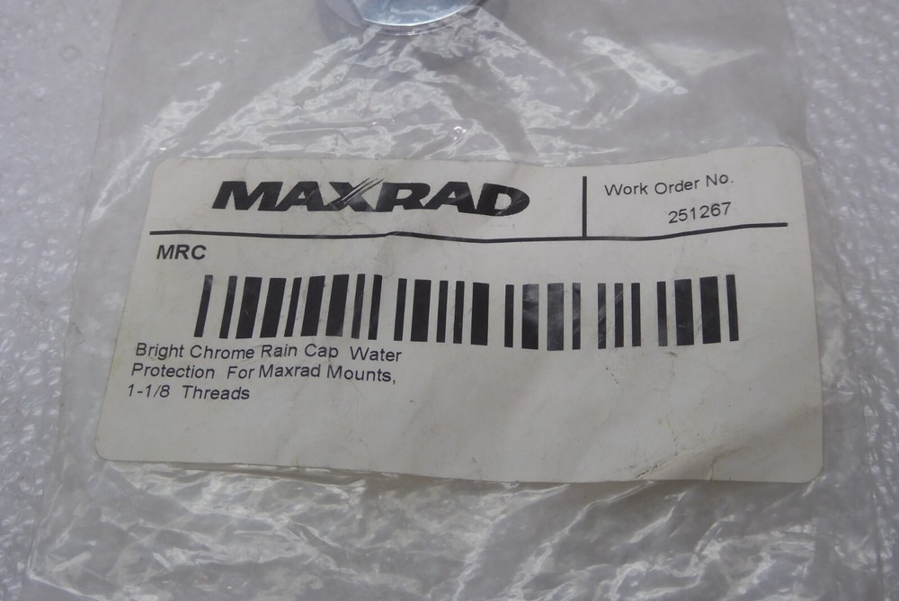 Maxrad MRC Bright Chrome Rain Cap Water Protection 1-1/8 Threads