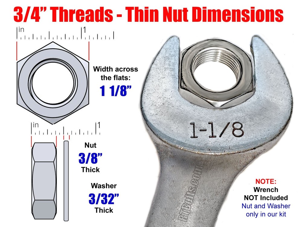 John Deere Tractor Steering Wheel 3/4” Stainless Thin Hex Nut See List Below
