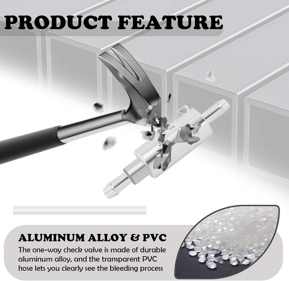 Efficient Brake Maintenance Kit – One Way Check Valve & Durable Hose Included