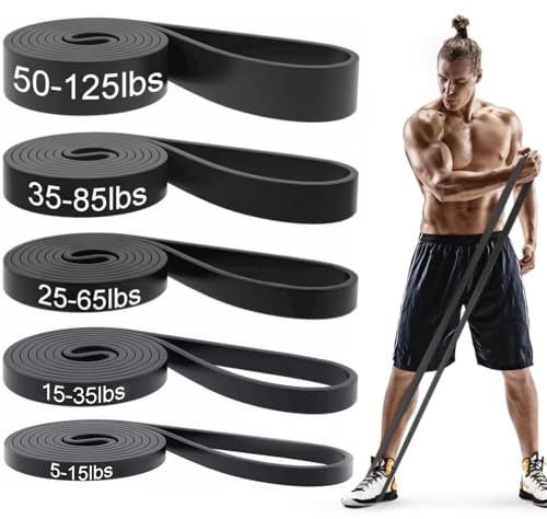 Pull Up Bands, Resistance Bands, Pull Up Assistance Bands Set for Men & 5 Black